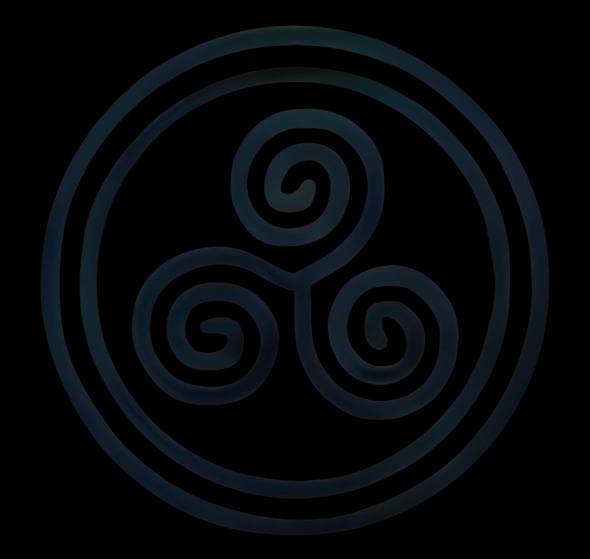 Blue Celtic triskelion symbol
