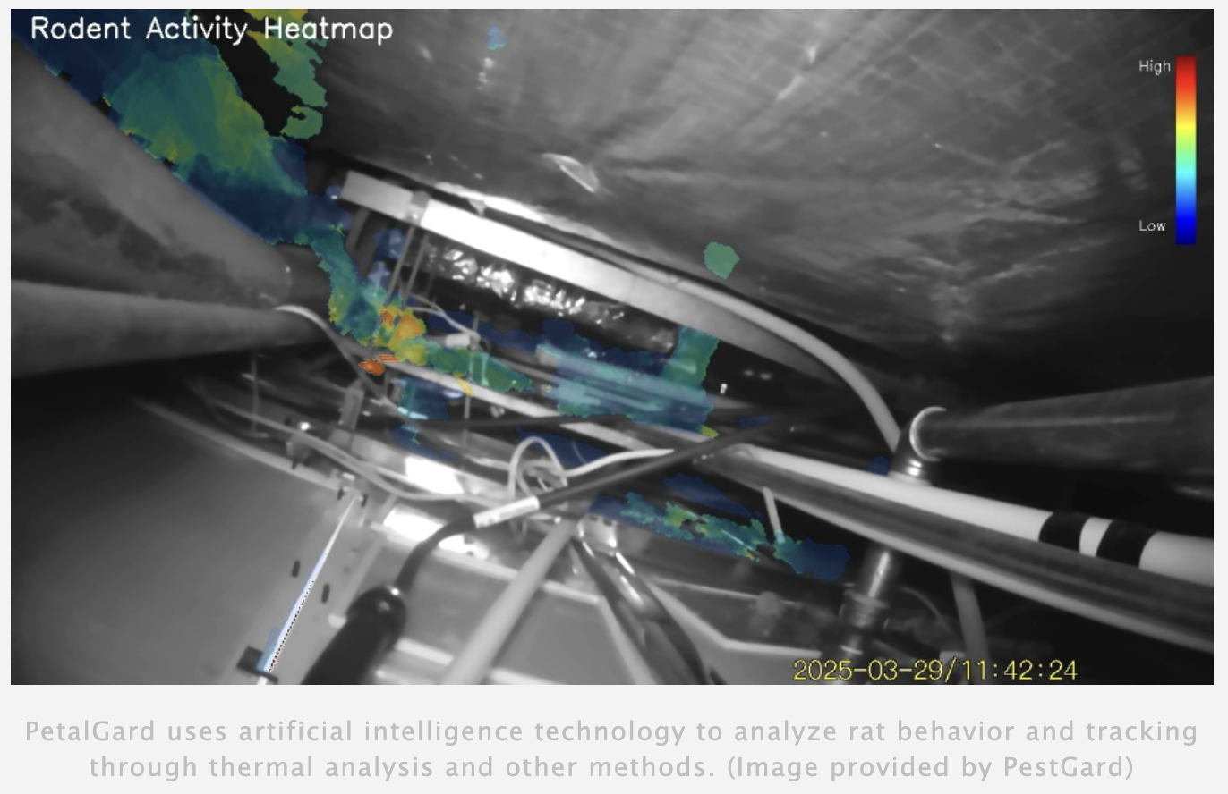 PetalGard's AI-powered rodent activity heatmap showing thermal analysis